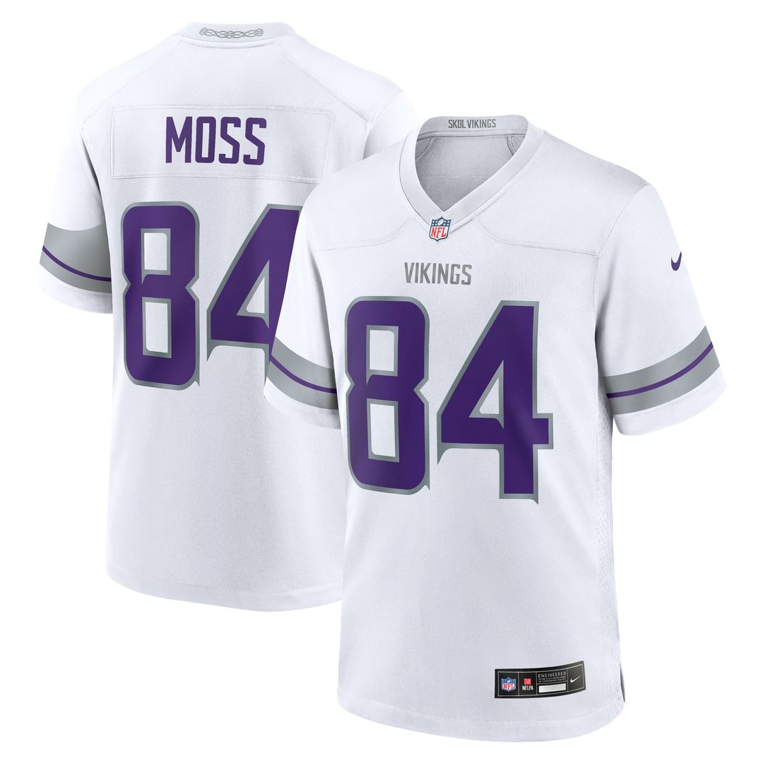 Minnesota Vikings Randy Moss White Alternate Retired Player Game Jersey | NFL Football Jersey