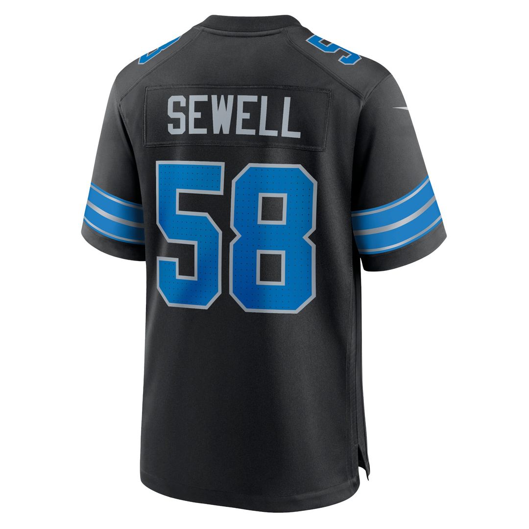 Detroit Lions Penei Sewell Black 2nd Alternate Game Jersey | NFL Football Jersey
