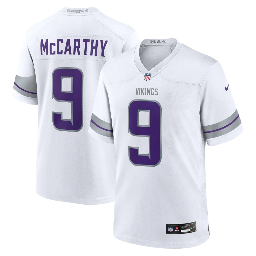 Minnesota Vikings J.J. McCarthy White Alternate Game Player Jersey | NFL Football Jersey