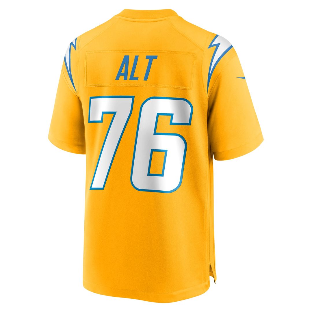 Los Angeles Chargers Joe Alt Gold Alternate Charger Power Game Player Jersey | NFL Football Jersey