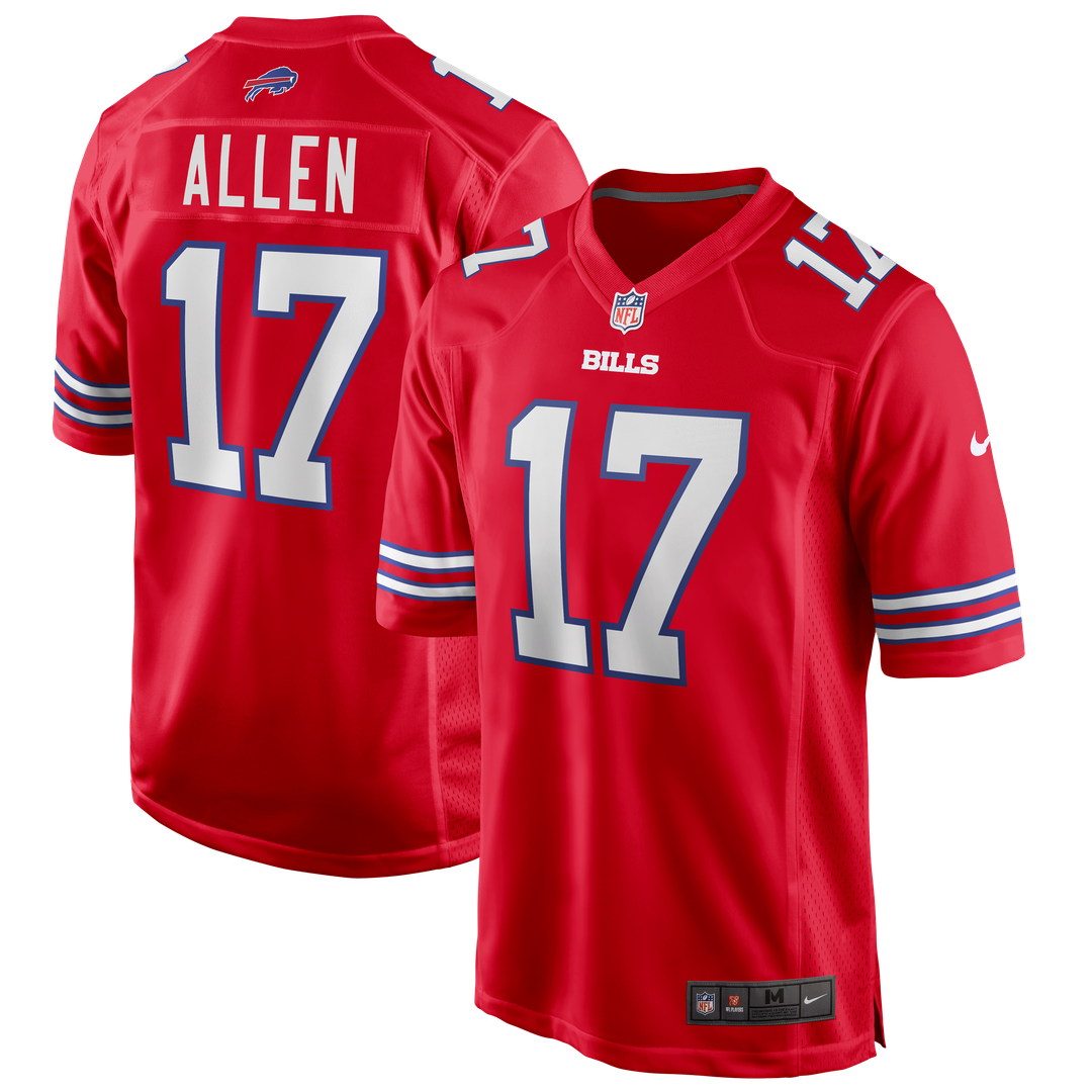 Buffalo Bills Josh Allen Red Alternate Game Player Jersey | NFL Football Jersey