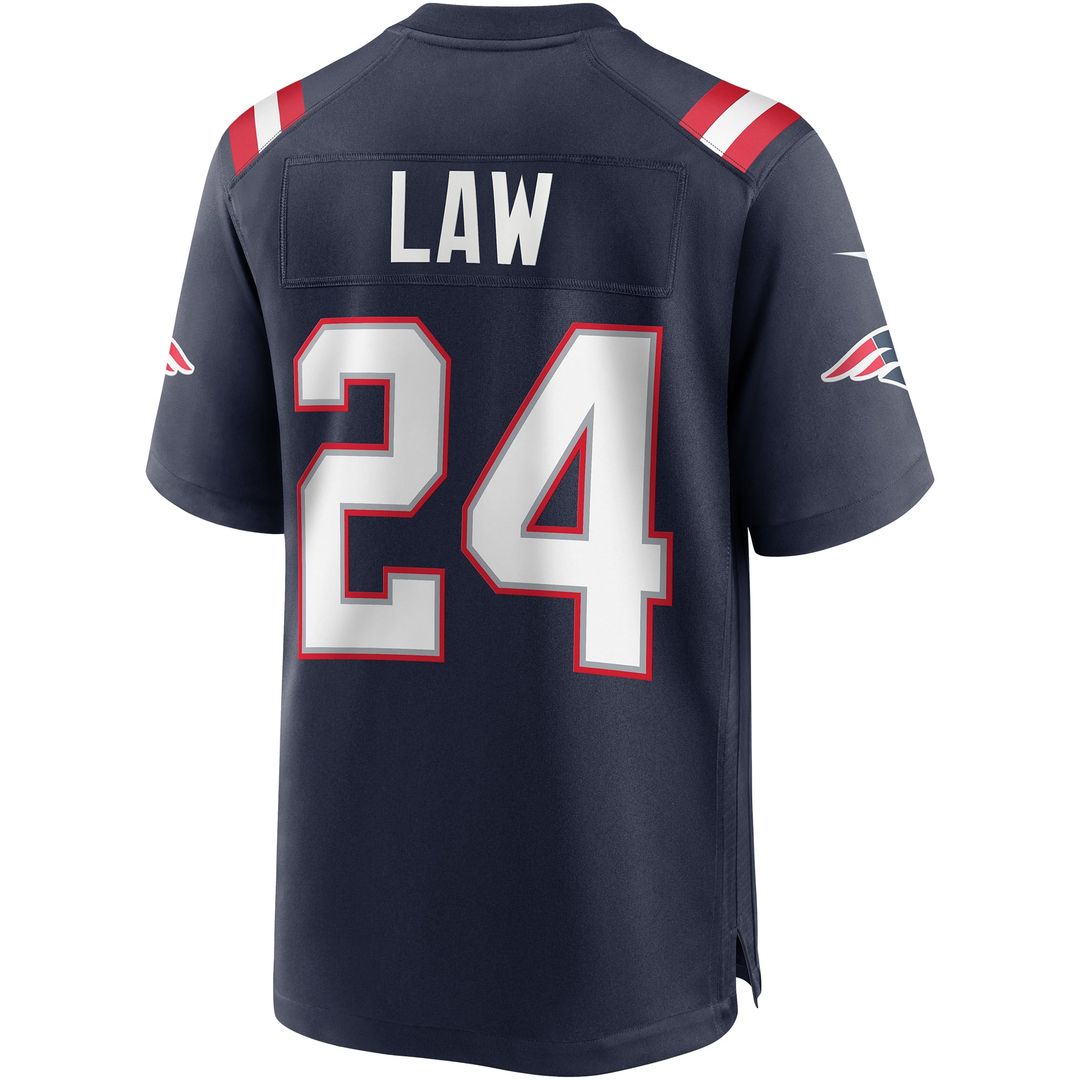 New England Patriots Ty Law Navy Game Retired Player Jersey | NFL Football Jersey