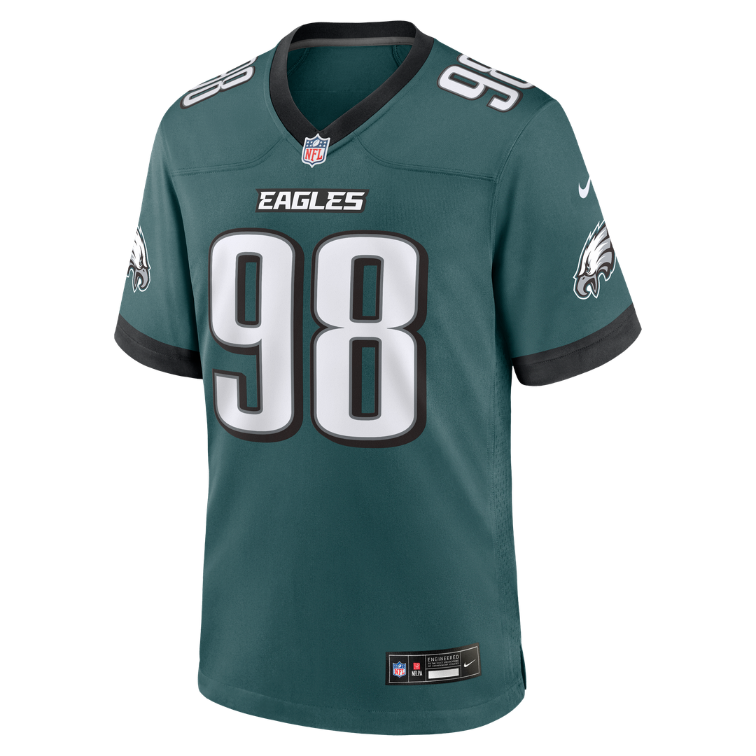 Philadelphia Eagles Jalen Carter White Game Jersey | NFL Football Jersey