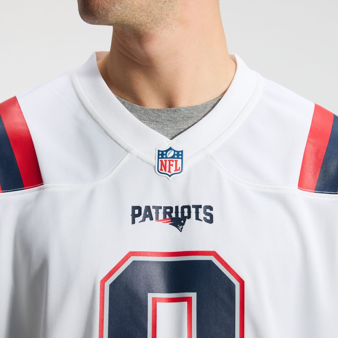 New England Patriots Christian Gonzalez White Game Jersey | NFL Football Jersey