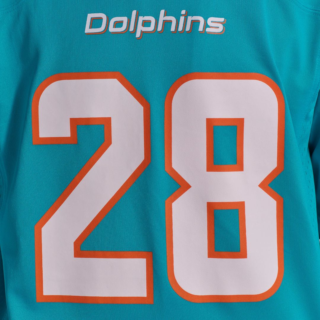 Miami Dolphins De’Von Achane Aqua Player Game Jersey | NFL Football Jersey