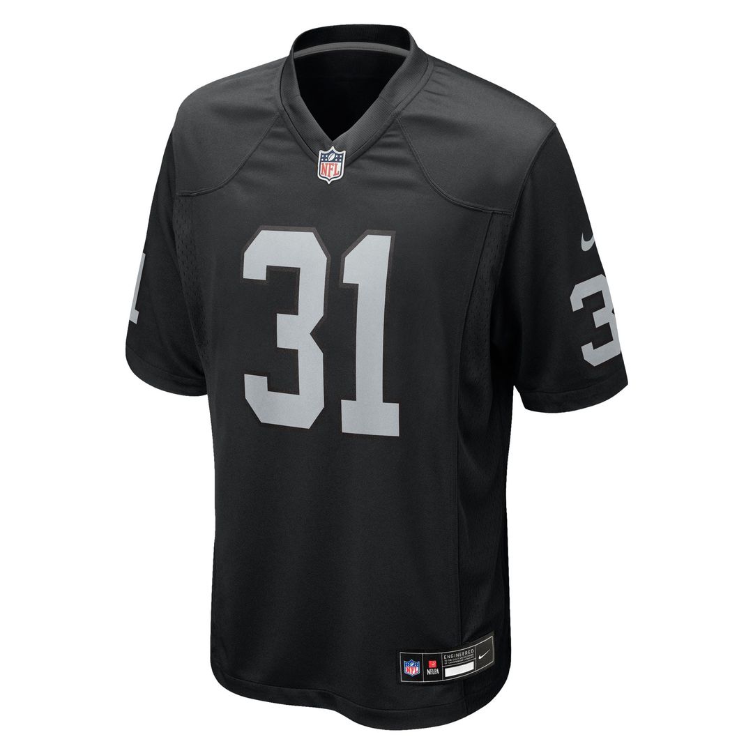 Las Vegas Raiders Raheem Mostert Black Team Game Jersey | NFL Football Jersey