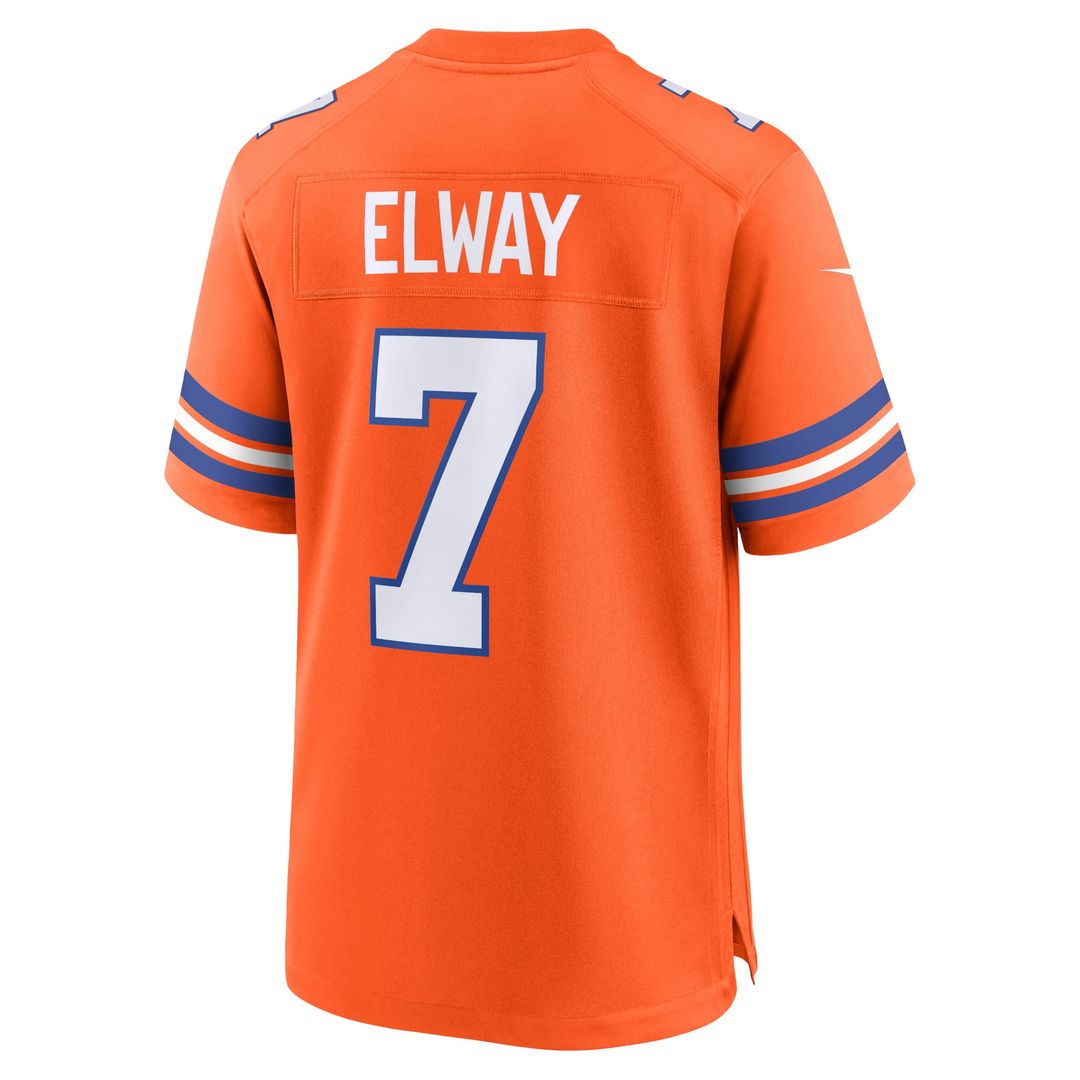 Denver Broncos John Elway Orange Mile High Collection 1977 Throwback Retired Player Game Jersey | NFL Football Jersey