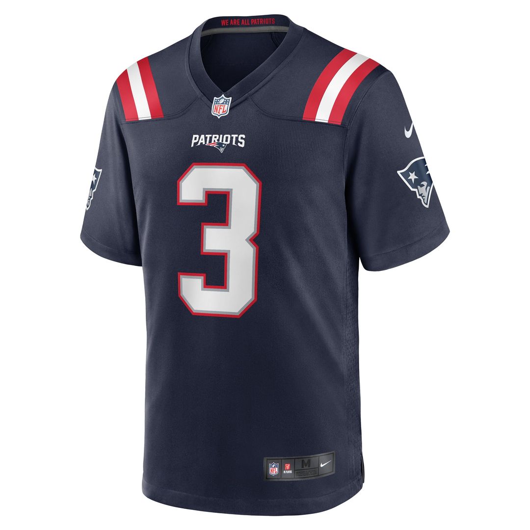 New England Patriots Demario Douglas Navy Game Jersey | NFL Football Jersey