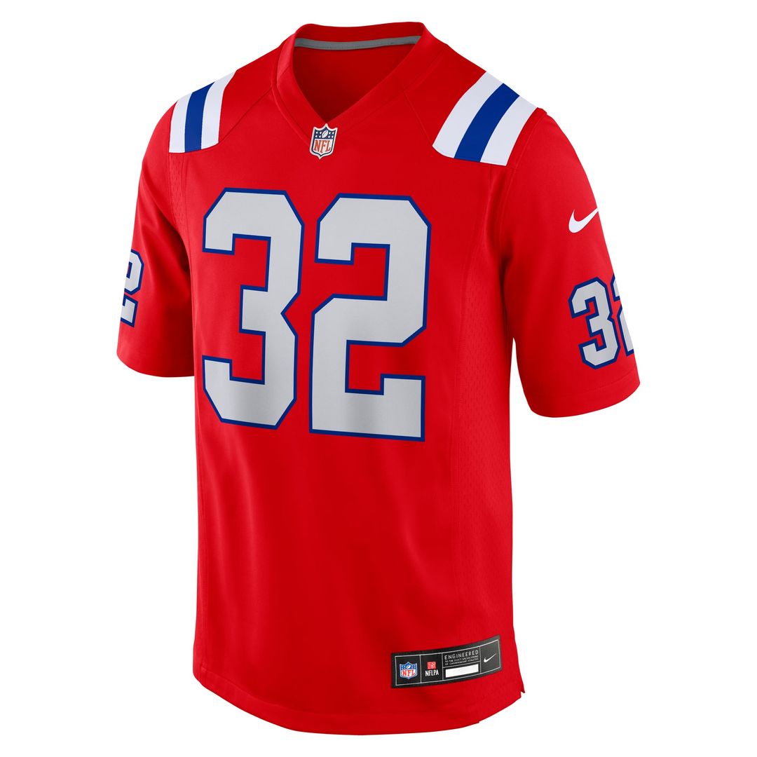 New England Patriots TreVeyon Henderson Red Alternate Game Player Jersey | NFL Football Jersey