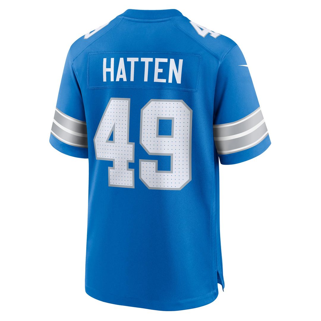 Detroit Lions Hogan Hatten Blue Game Jersey | NFL Football Jersey