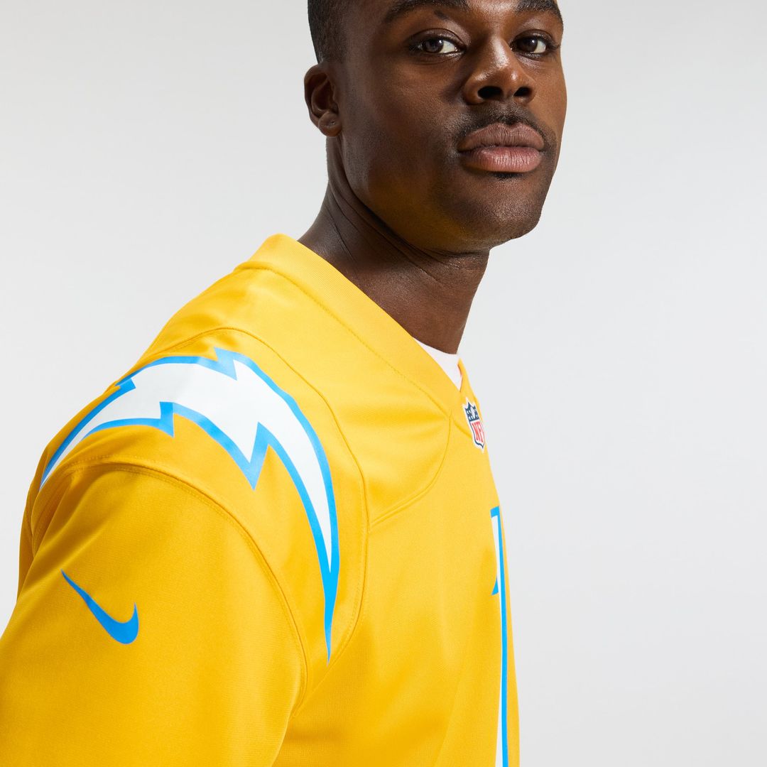 Los Angeles Chargers Quentin Johnston Gold Alternate Charger Power Game Player Jersey | NFL Football Jersey