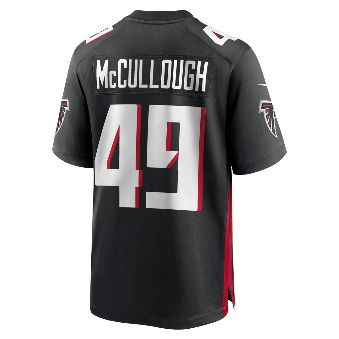 Atlanta Falcons Liam McCullough Black Team Game Jersey | NFL Football Jersey