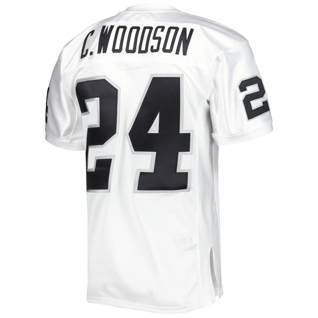 Las Vegas Raiders 2002 Charles Woodson White Authentic Throwback Retired Player Jersey | NFL Football Jersey