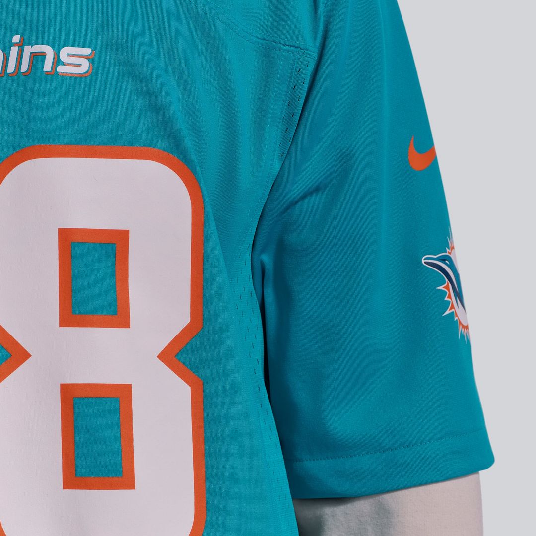 Miami Dolphins De’Von Achane Aqua Player Game Jersey | NFL Football Jersey