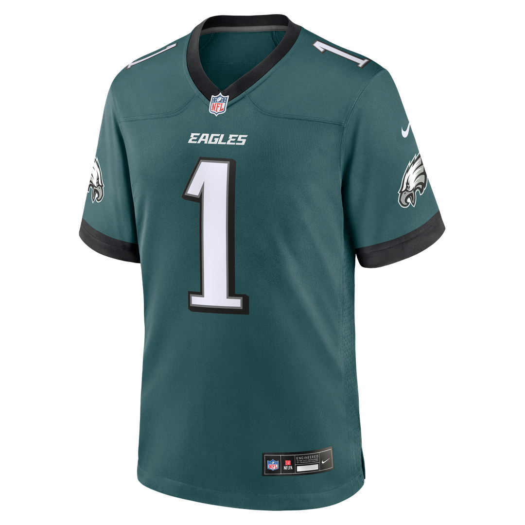 Philadelphia Eagles Jalen Hurts Midnight Green Team Game Jersey | NFL Football Jersey
