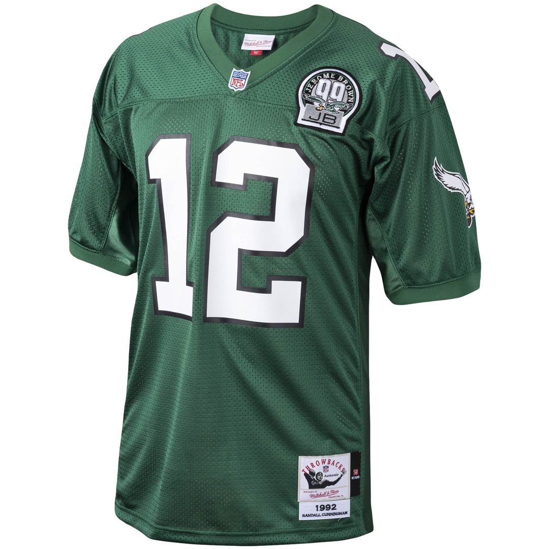 Philadelphia Eagles 1992 Randall Cunningham Green Authentic Throwback Retired Player Jersey | NFL Football Jersey