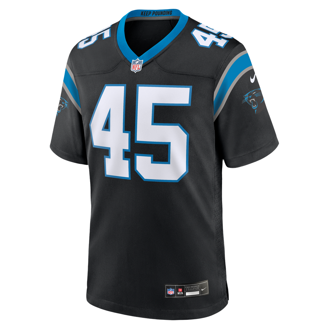 Carolina Panthers Maema Njongmeta Black Game Jersey | NFL Football Jersey