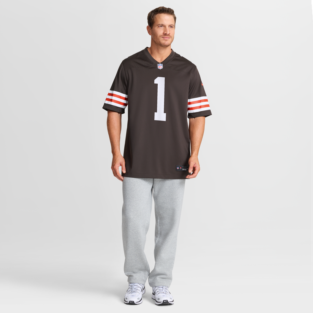 Cleveland Browns Number 1 Dad Brown Game Jersey | NFL Football Jersey