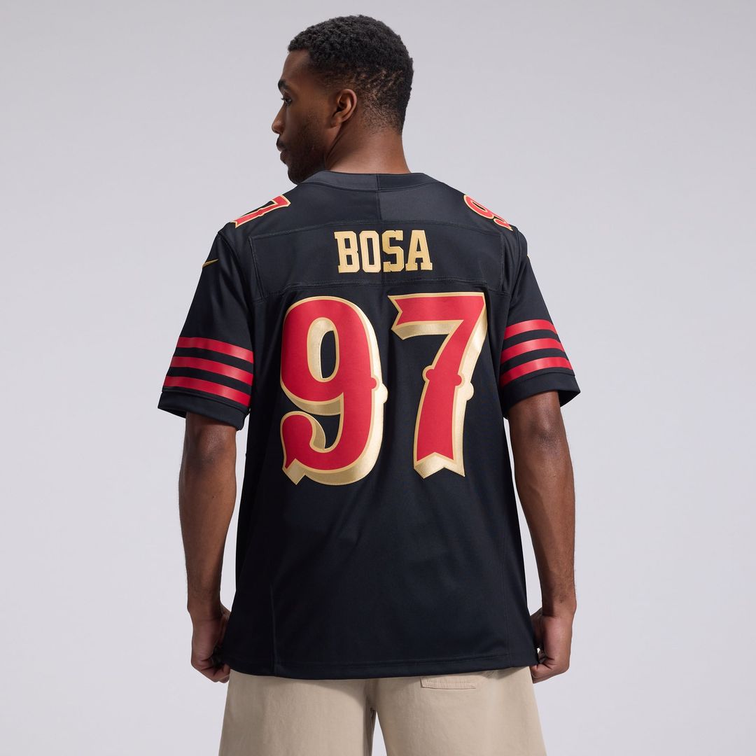 San Francisco 49ers Nick Bosa Black Rivalries Collection Stitched Limited Jersey | NFL Football Jersey