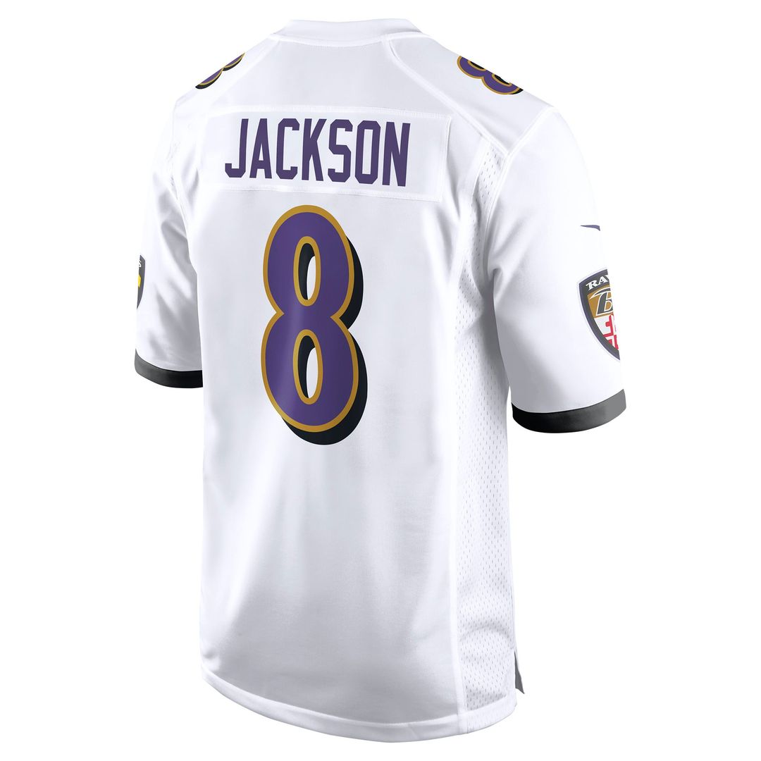 Baltimore Ravens Lamar Jackson White Game Jersey | NFL Football Jersey
