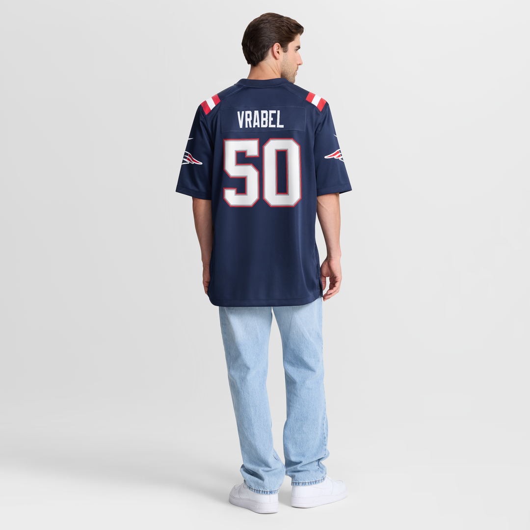 New England Patriots Mike Vrabel White Retired Player Game Jersey | NFL Football Jersey