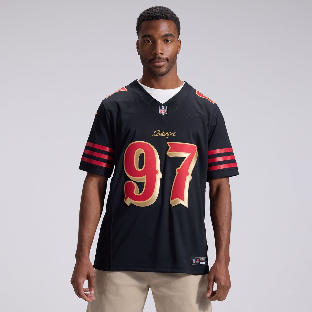 San Francisco 49ers Nick Bosa Black Rivalries Collection Stitched Limited Jersey | NFL Football Jersey
