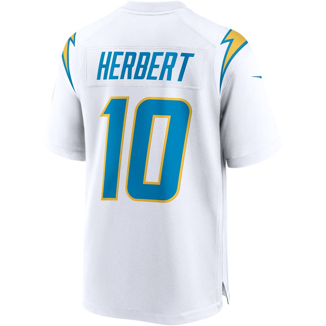 Los Angeles Chargers Justin Herbert White Game Jersey | NFL Football Jersey