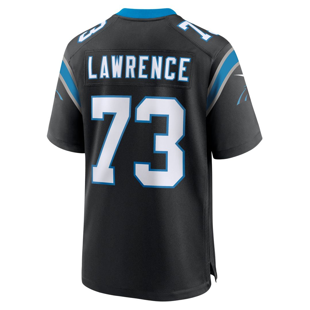 Carolina Panthers Rashard Lawrence Black Game Jersey | NFL Football Jersey