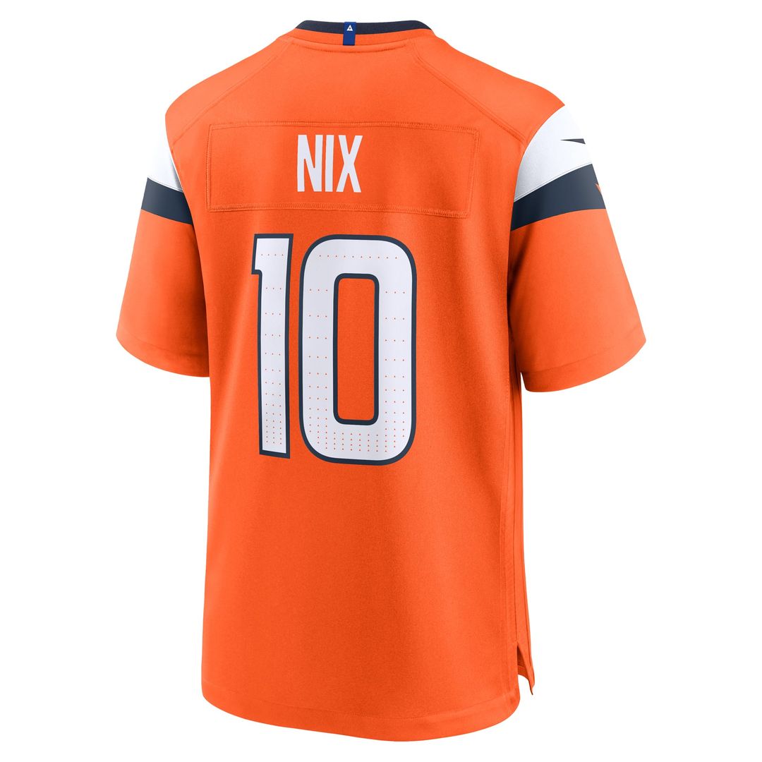 Denver Broncos Bo Nix Orange Player Game Jersey | NFL Football Jersey