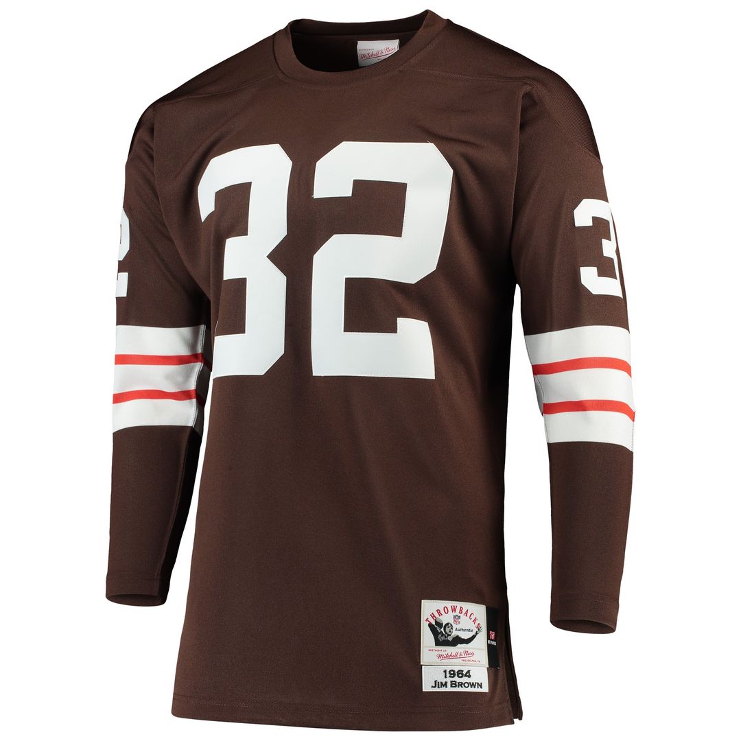Cleveland Browns 1964 Jim Brown Brown Authentic Throwback Retired Player Jersey | NFL Football Jersey