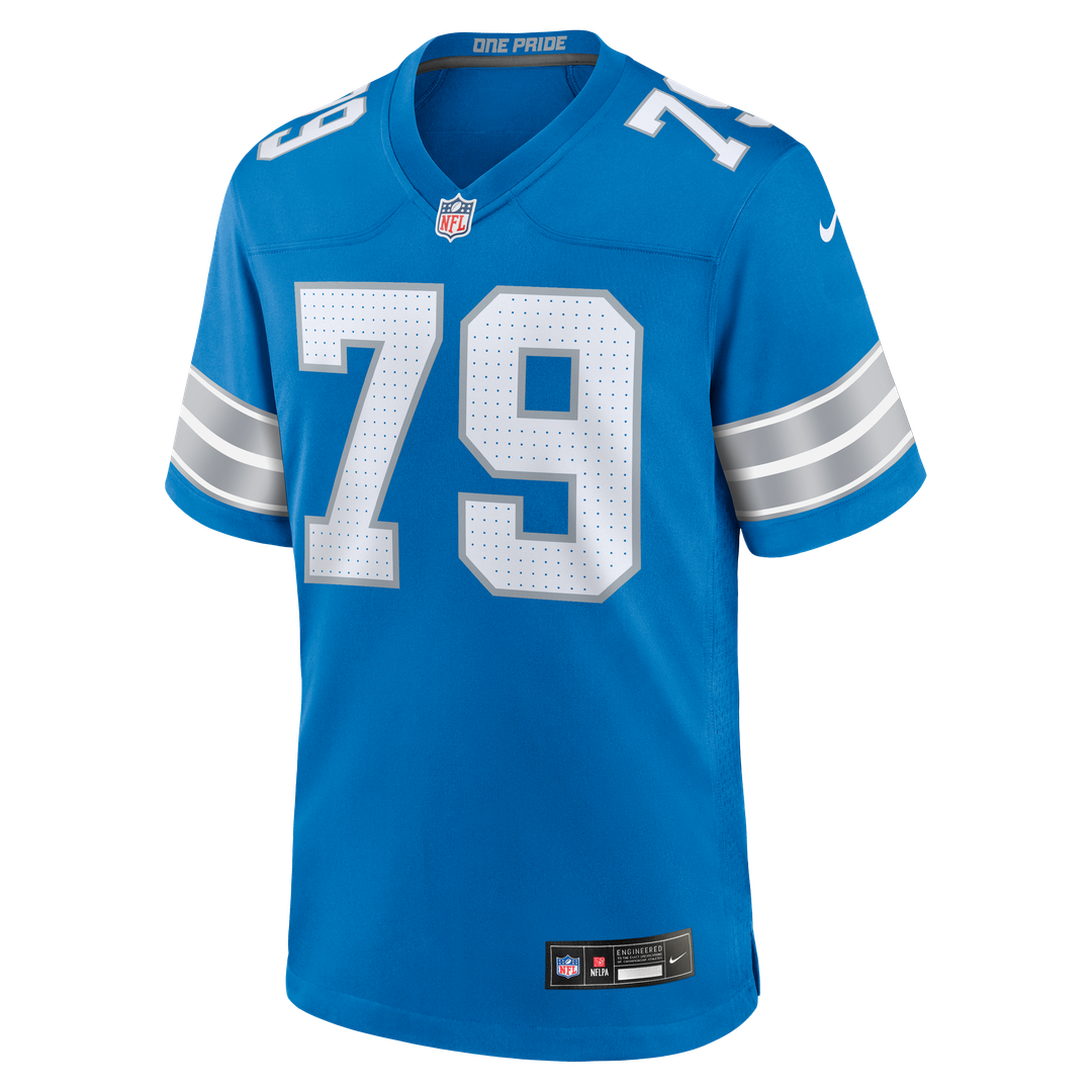 Detroit Lions Larry Borom Blue Team Game Jersey | NFL Football Jersey