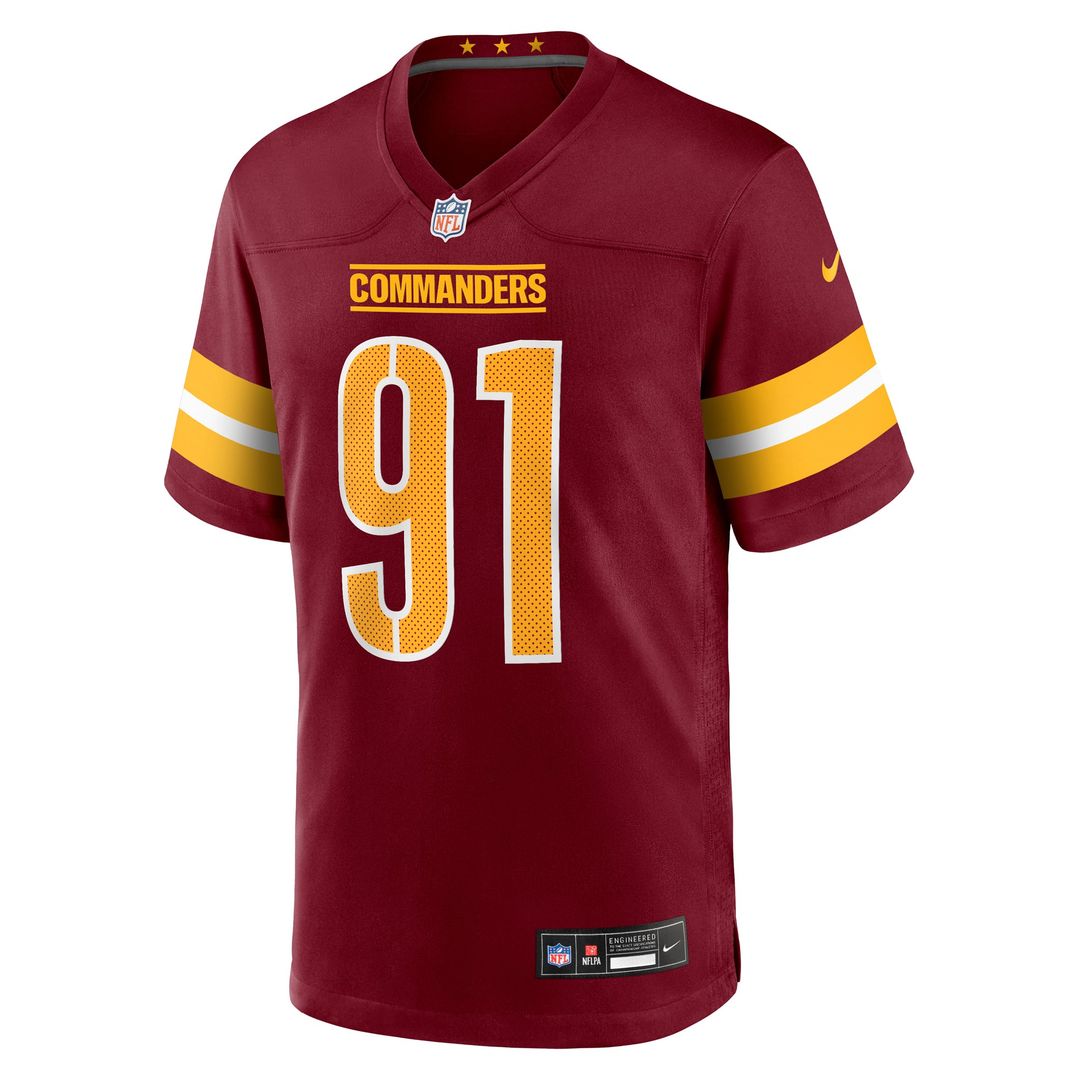 Washington Commanders Deatrich Wise Jr. Burgundy Team Game Jersey | NFL Football Jersey