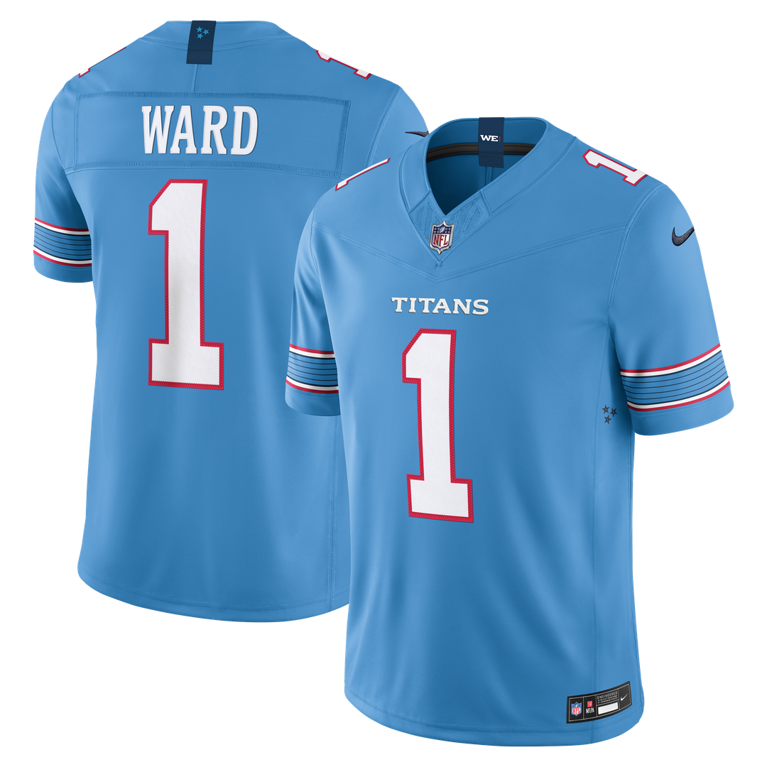 Tennessee Titans Cameron Ward Light Blue Team Vapor F.U.S.E. Stitched Limited Jersey | NFL Football Jersey