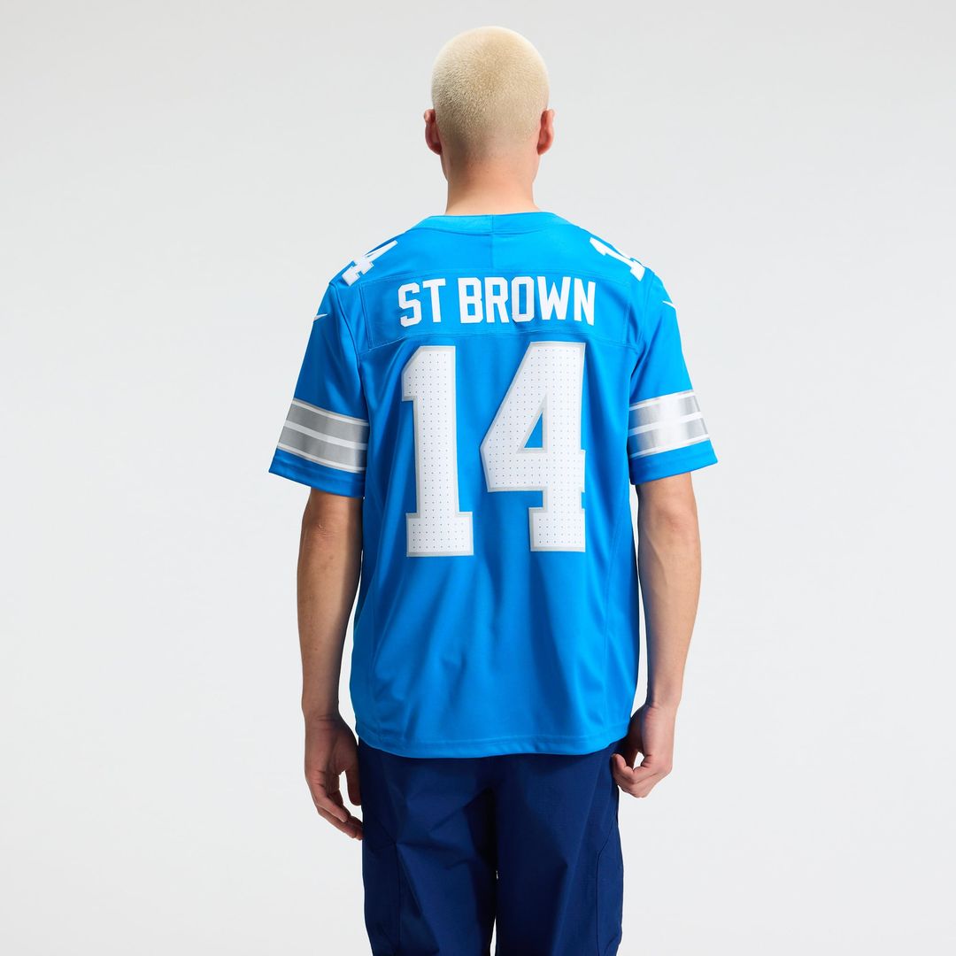 Detroit Lions Amon-Ra St. Brown Blue Team Vapor F.U.S.E. Stitched Limited Jersey | NFL Football Jersey