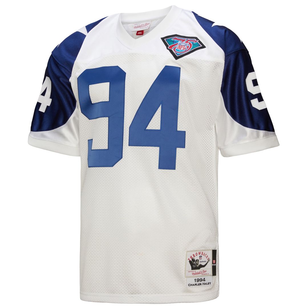 Dallas Cowboys 1994 Charles Haley White Authentic Throwback Retired Player Jersey | NFL Football Jersey