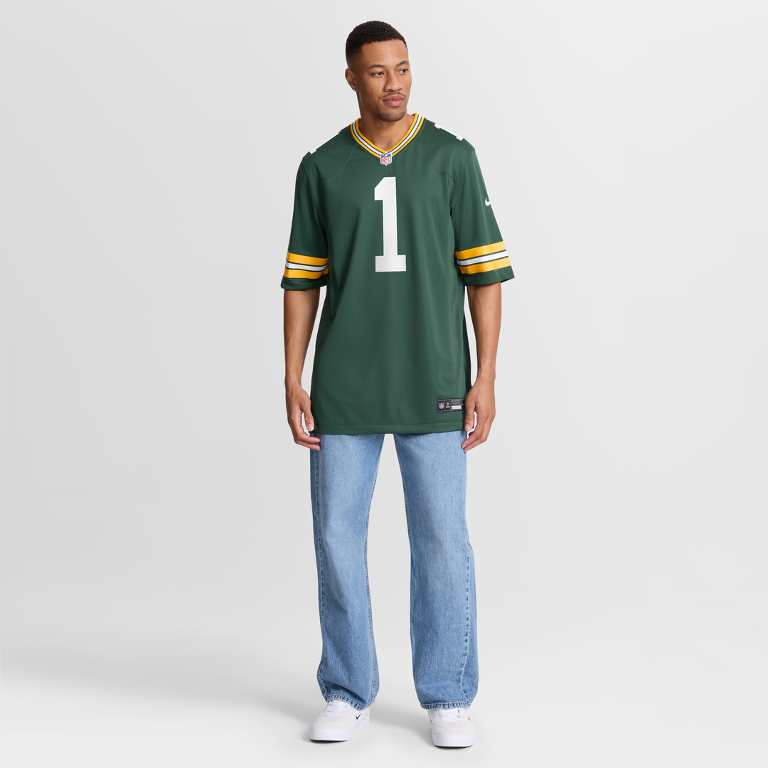 Green Bay Packers Number 1 Groom Green Game Jersey | NFL Football Jersey