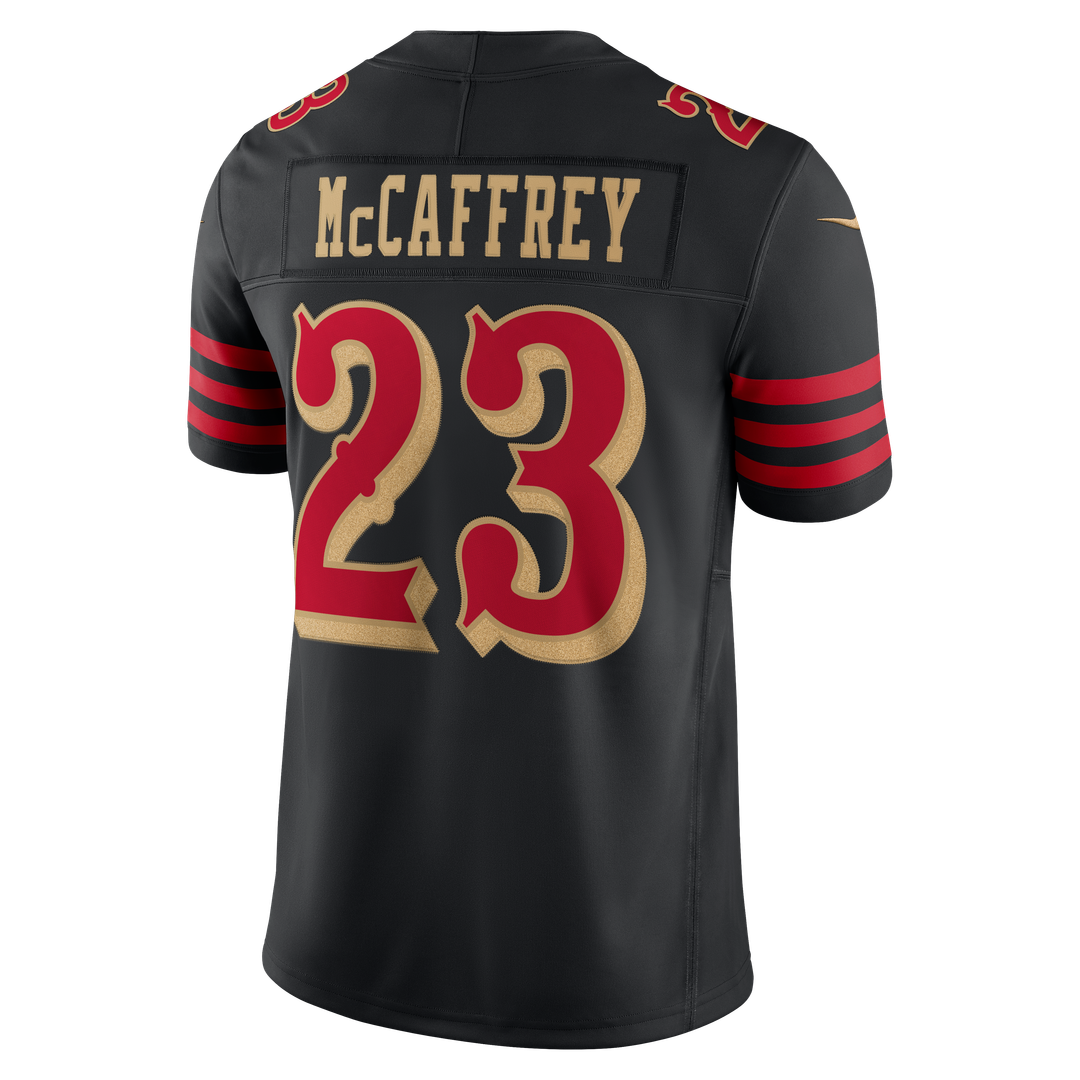 San Francisco 49ers Christian McCaffrey Black Rivalries Collection Stitched Limited Jersey | NFL Football Jersey