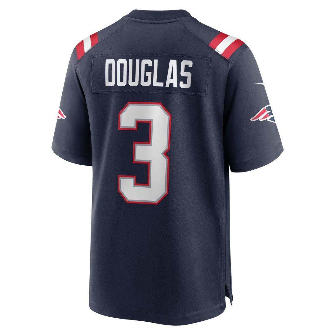 New England Patriots Demario Douglas Navy Game Jersey | NFL Football Jersey