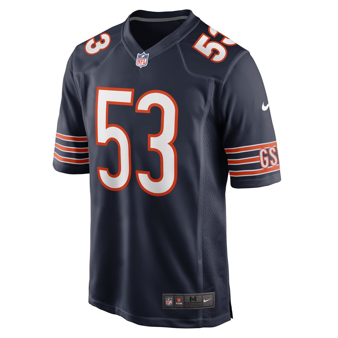 Chicago Bears TJ Edwards Navy Game Player Jersey | NFL Football Jersey