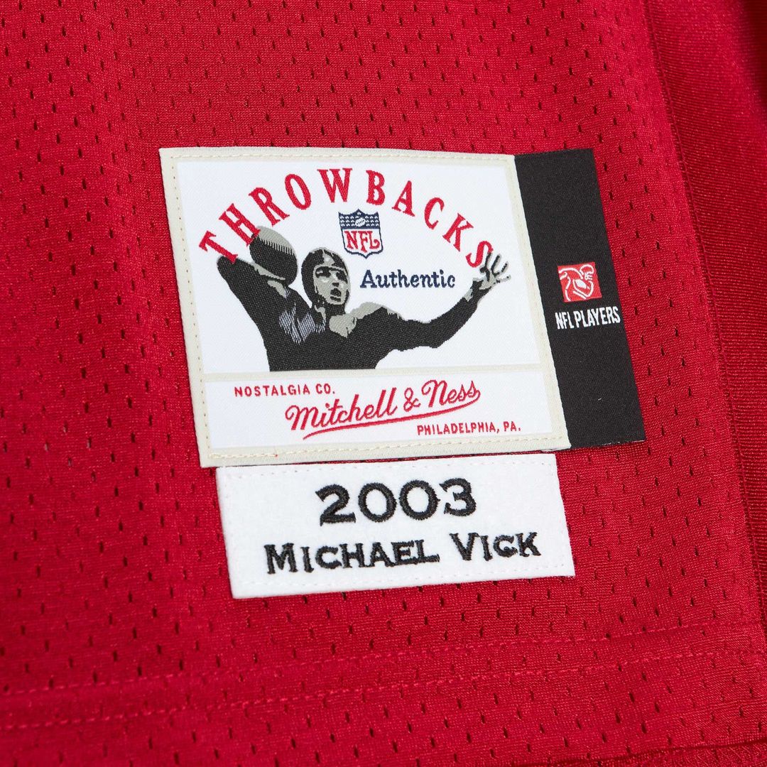 Atlanta Falcons 2003 Michael Vick Red Authentic Throwback Retired Player Jersey | NFL Football Jersey