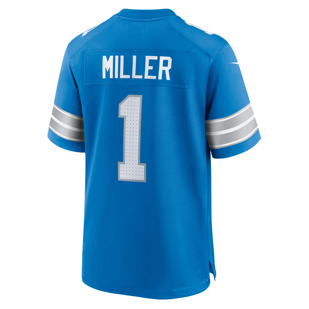 Detroit Lions Blake Miller Blue Team Game Jersey | NFL Football Jersey