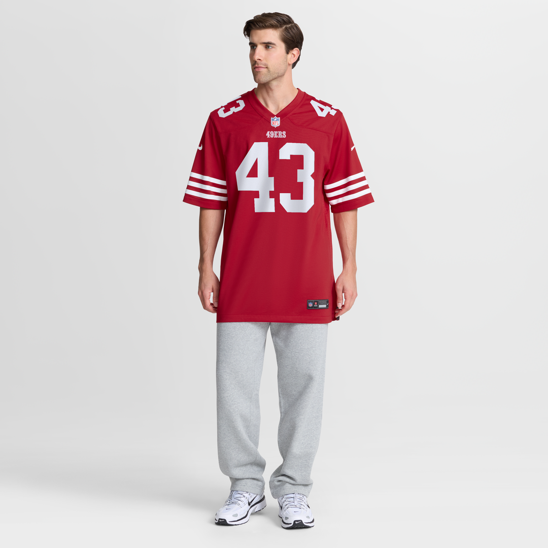 San Francisco 49ers Eric Kendricks Scarlet Team Game Jersey | NFL Football Jersey