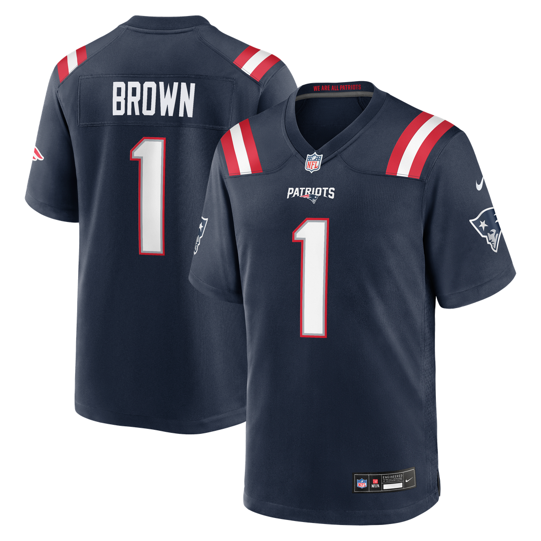 New England Patriots A.J. Brown Red Game Jersey | NFL Football Jersey