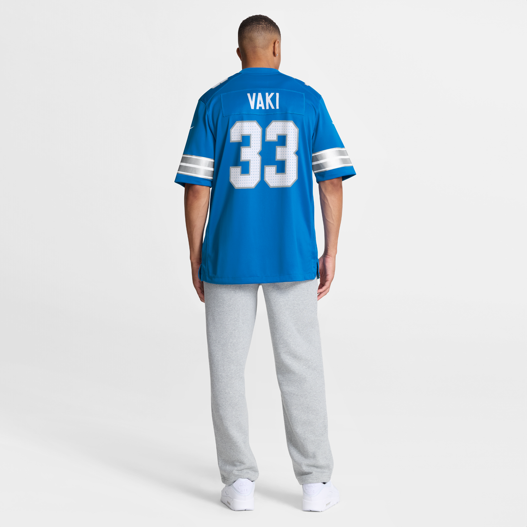 Detroit Lions Sione Vaki Blue Team Game Jersey | NFL Football Jersey