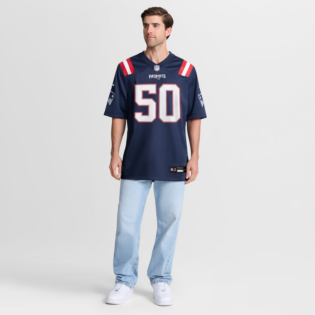 New England Patriots Mike Vrabel White Retired Player Game Jersey | NFL Football Jersey