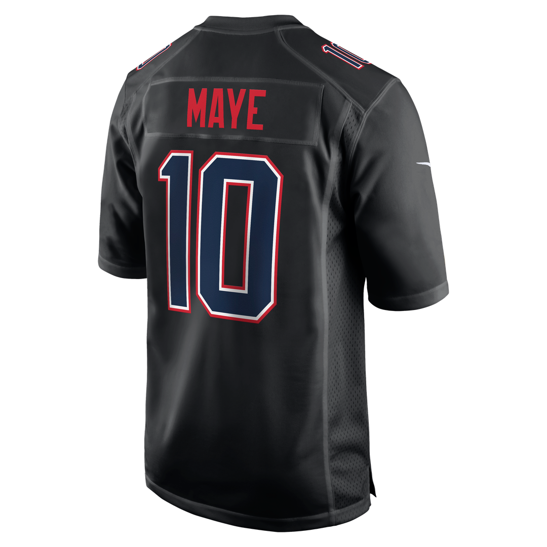 New England Patriots Drake Maye Carbon Black Game Jersey | NFL Football Jersey