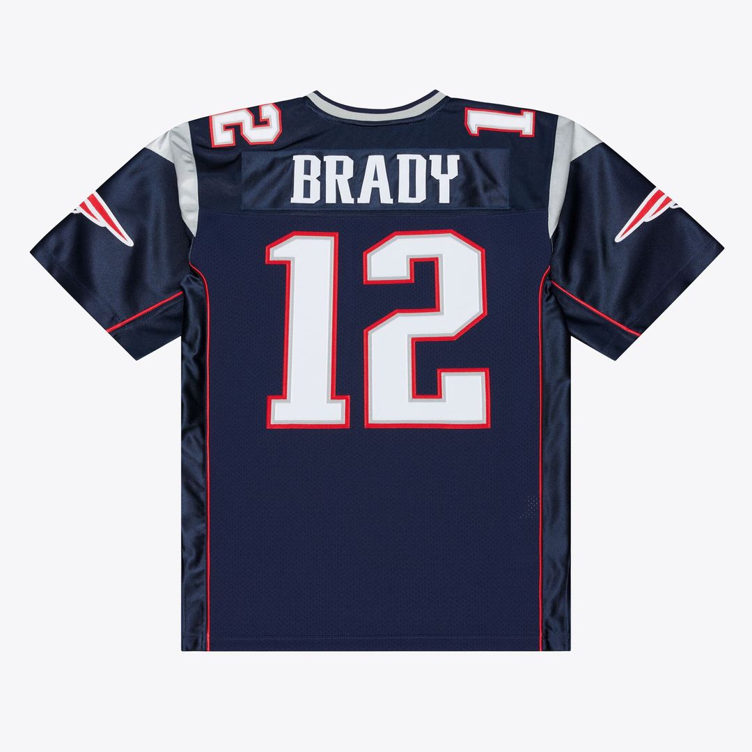 New England Patriots Tom Brady Navy Super Bowl XXXVI Authentic Throwback Jersey | NFL Football Jersey