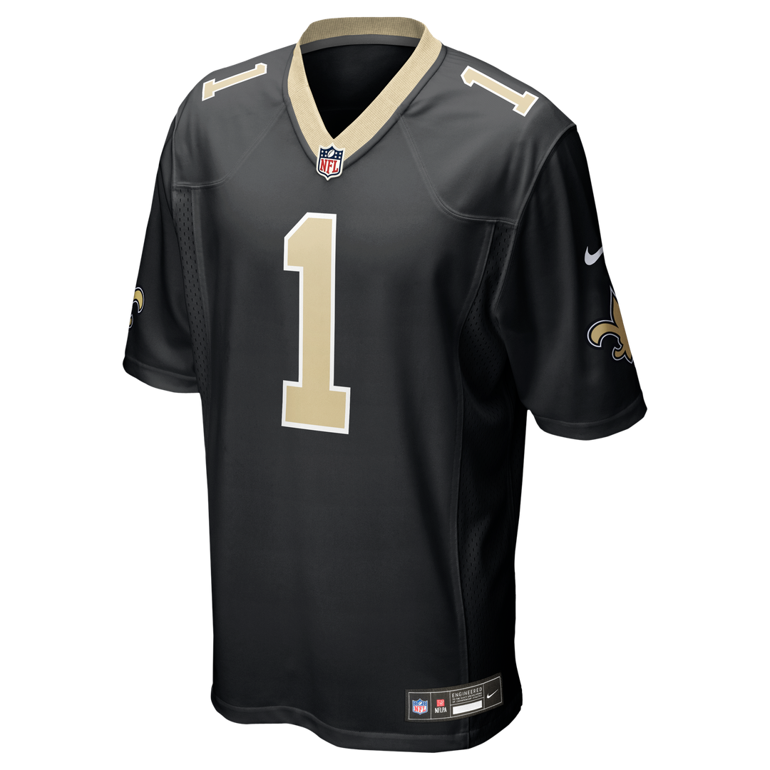 New Orleans Saints Number 1 Groom Black Game Jersey | NFL Football Jersey
