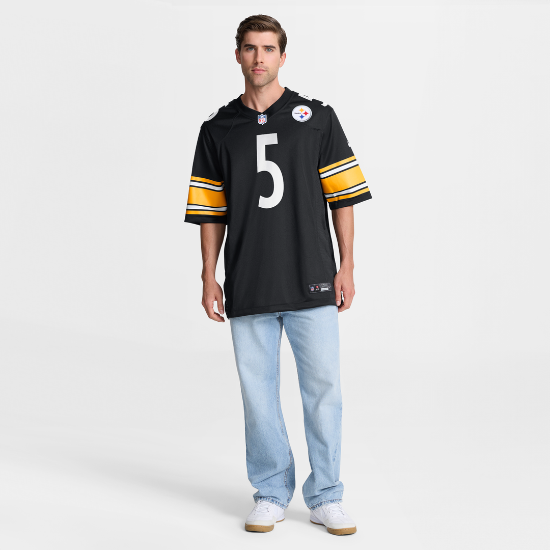 Pittsburgh Steelers Cameron Johnston Black Game Jersey | NFL Football Jersey