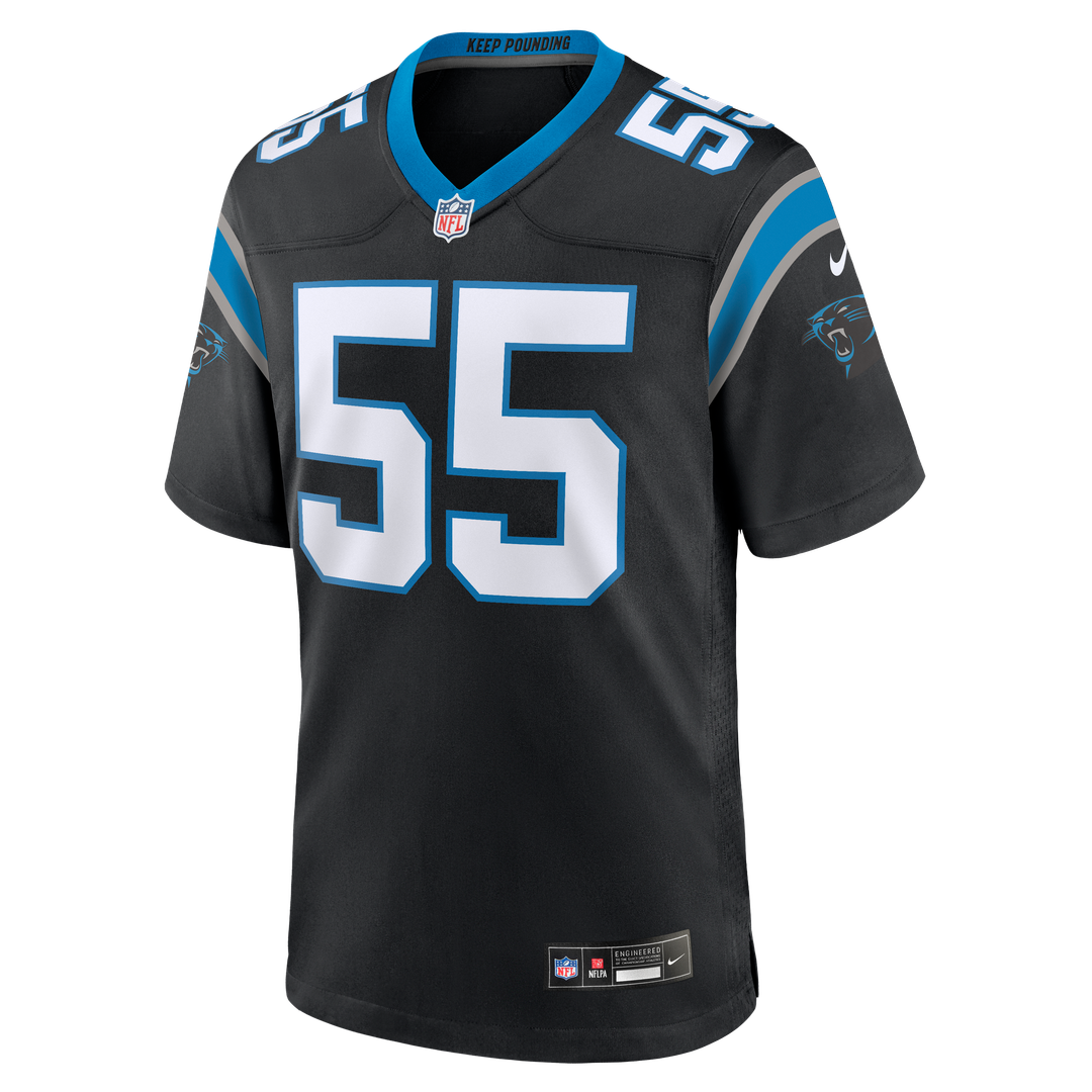 Carolina Panthers Maema Njongmeta Black Team Game Jersey | NFL Football Jersey